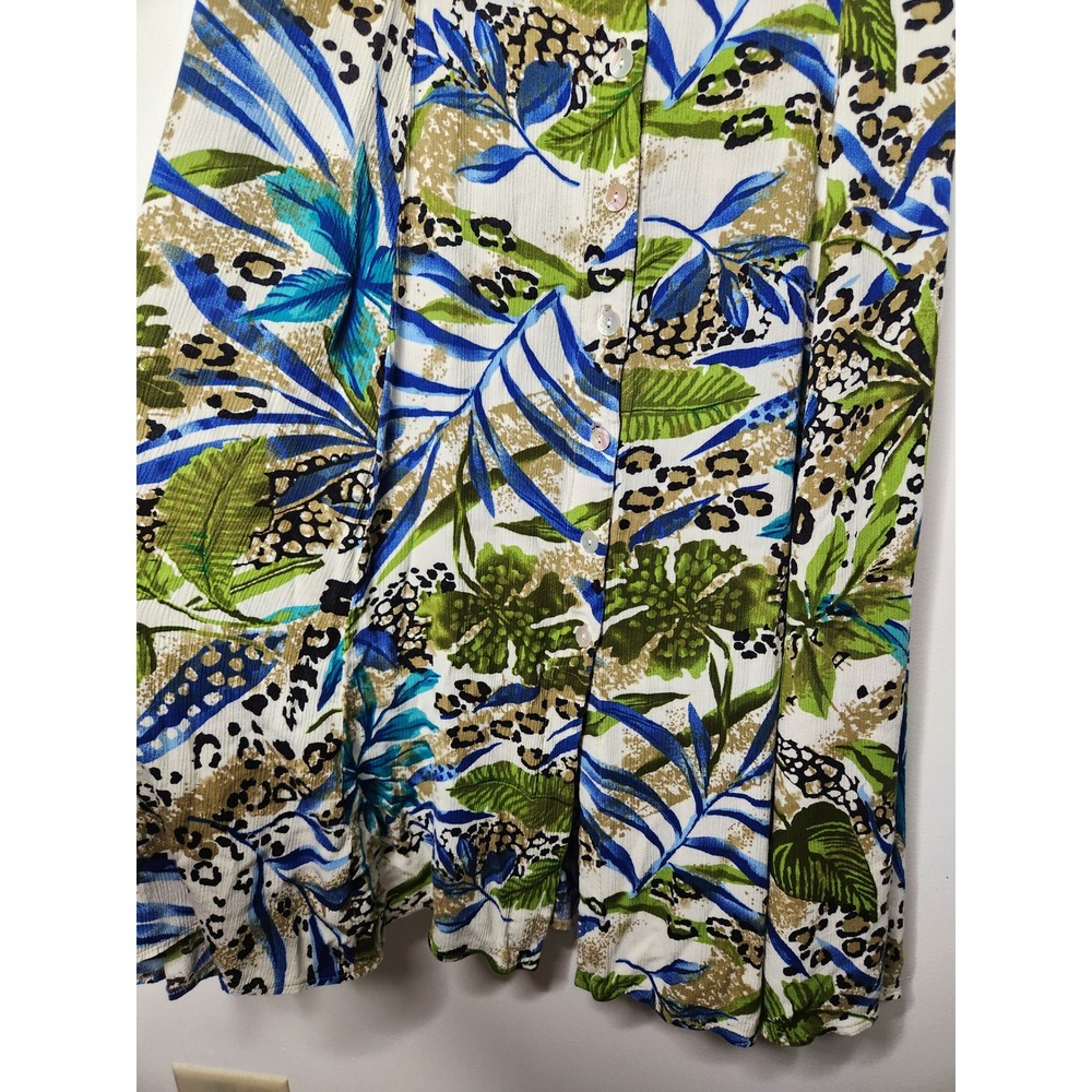 Dressbarn Womens Size 12 Tropical Leopard Print Maxi Dress Sleeveless - Picture 4 of 8